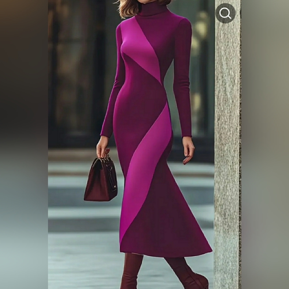 Elegant Purple and Pink Women's Dress